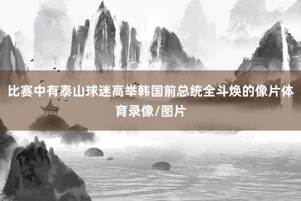 比赛中有泰山球迷高举韩国前总统全斗焕的像片体育录像/图片