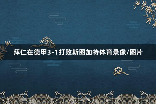 拜仁在德甲3-1打败斯图加特体育录像/图片